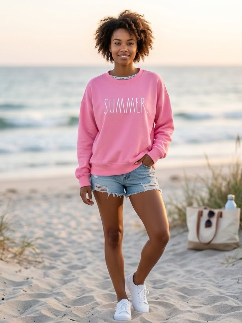 Rae Dunn Summer Oversized Sweatshirt NWT Size XS